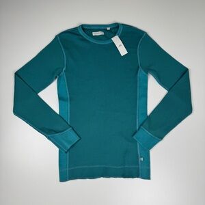 Urban Outfitters Men’s Thermal Waffle Knit Long Sleeve Tee Blue Size Large NWT